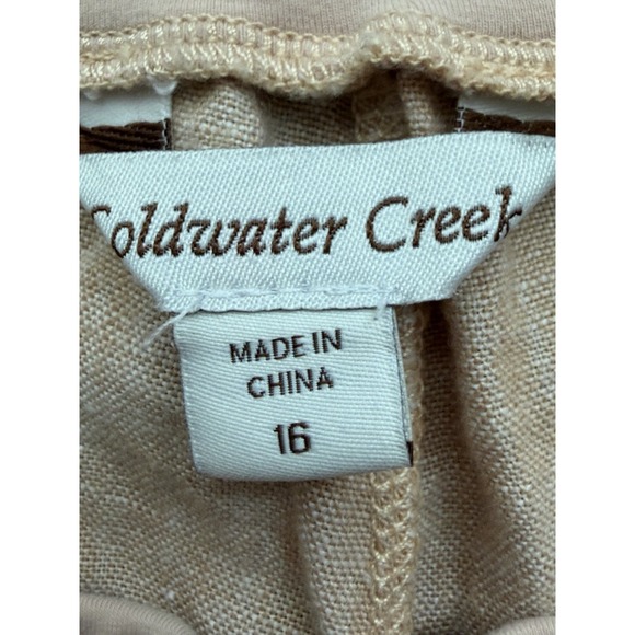 Coldwater Creek Linen Pants Womens Size 16 Coastal Sherbet Lagenlook Wide Leg - Picture 3 of 10